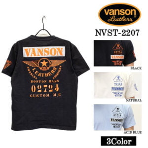 日本 VANSON 黑色飛行反光短袖上衣 nvst-2207