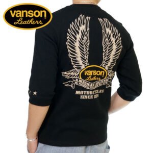 日本 VANSON 黑色七分袖上衣  NVLT-2208