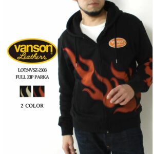 日本 VANSON 秋冬 NVSZ-2303 火焰連帽棉外套 兩色