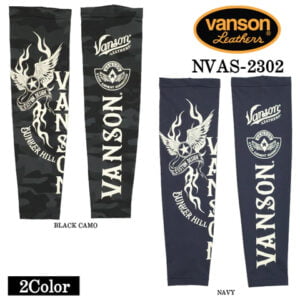 日本 VANSON 涼感袖套 風格 騎士必備 彈性 NVAS-2302 翅膀 徽章