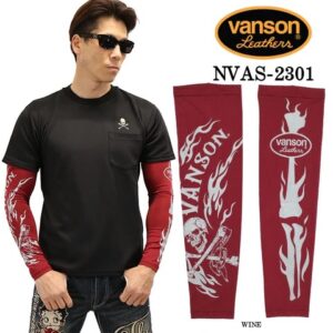 日本 VANSON 涼感袖套 風格 騎士必備 彈性 NVAS-2301 骷髏 火焰