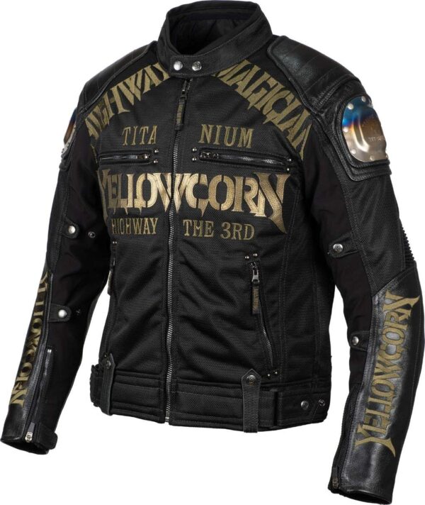 日本YeLLOW CORN 鈦合金護具 防摔外套 四季可穿 透氣網眼 YB-3109 BK/GD：圖片 2