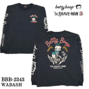 日本 VANSON 貝蒂 The BRAVE-MAN×BETTY BOOP 長袖上衣 BBB-2343 條紋