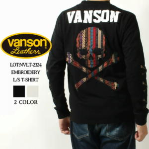 日本 VANSON 電繡 骷髏 長袖上衣 NVLT-2324 兩色