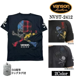 Vanson 50週年 限量紀念 純棉電繡T恤 NVST-2412