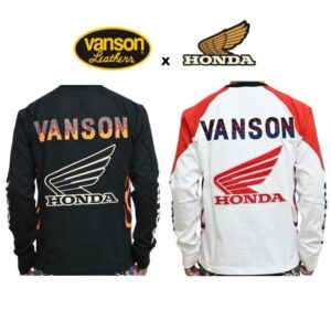 日本 VANSON × HONDA HRC 本田 聯名 火焰 長袖上衣  HRV-2411 黑/白