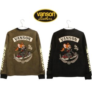 日本 VANSON × TOM＆JERRY 聯名 電繡 長袖上衣 TJV-2438 黑/綠