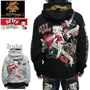 日本 VANSON×ED HARDY×BETTY BOOP ED貝蒂 聯名 電繡 連帽外套 BED-2502 兩色