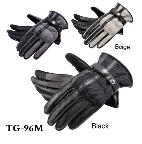DEGNER 防摔手套 TG-96M 夏季 牛皮 防摔 手套 透氣 網眼 皮革