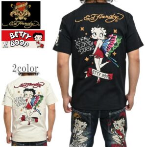 日本 VANSON×ED HARDY×BETTY BOOP 聯名 花蝴蝶 短袖 短T BED-2504 兩色
