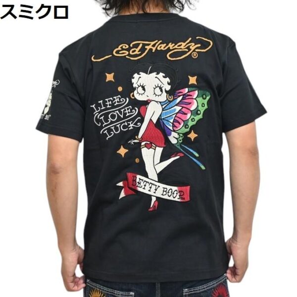 日本 VANSON×ED HARDY×BETTY BOOP 聯名 花蝴蝶 短袖 短T BED-2504 兩色：圖片 2