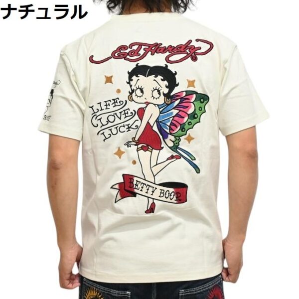 日本 VANSON×ED HARDY×BETTY BOOP 聯名 花蝴蝶 短袖 短T BED-2504 兩色：圖片 4