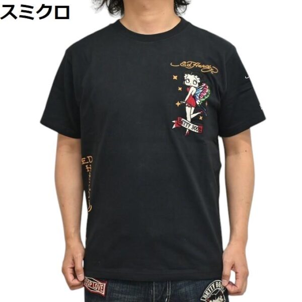 日本 VANSON×ED HARDY×BETTY BOOP 聯名 花蝴蝶 短袖 短T BED-2504 兩色：圖片 3