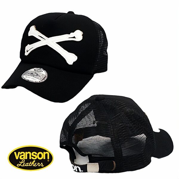 日本 VANSON 皮革 十字骨 網帽 棒球帽 卡車司機帽 滑板帽 NVCP-2504：圖片 3