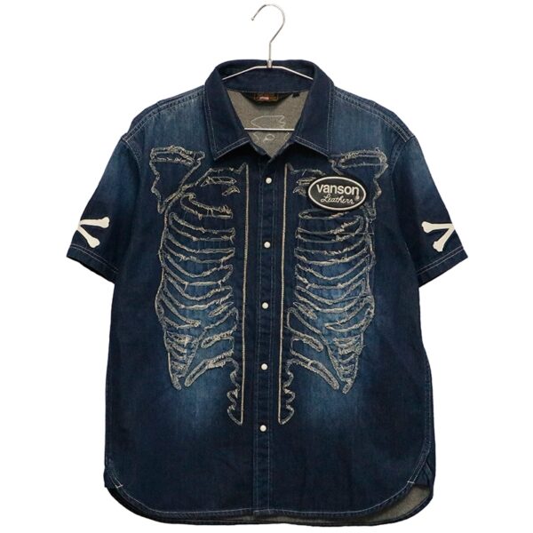 日本 VANSON Premium Line 單寧 短袖襯衫 NVSS-2505 兩色：圖片 5